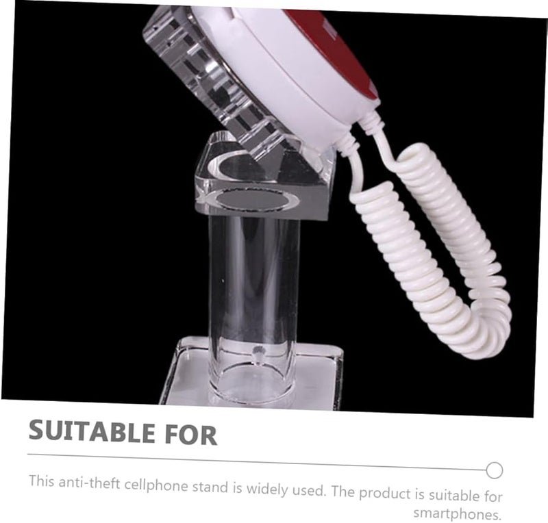 Transparent Acrylic Anti Theft Phone Stand with Security Chain Rotatable Display Bracket - Image 4